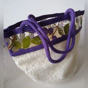 NEW NOS Avon Mini Blackberry Terry Cloth Tote 2007
